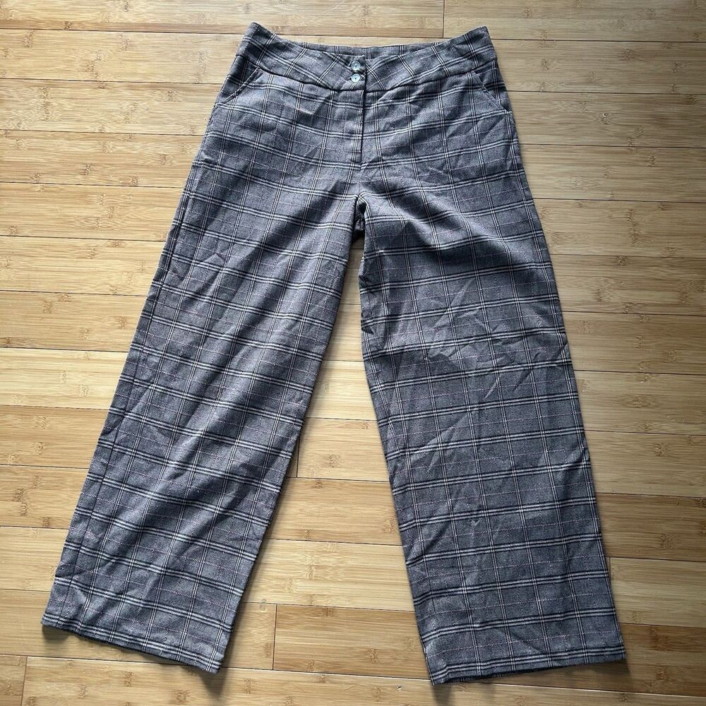 Y2K ZOE Plaid Wide Leg Dress Trouser Pants Large Grunge Skater‎ 2000s